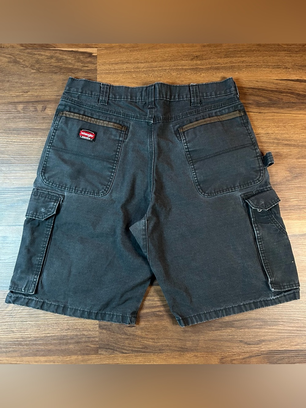 Wrangler Black Cargo Shorts with Utility Pockets